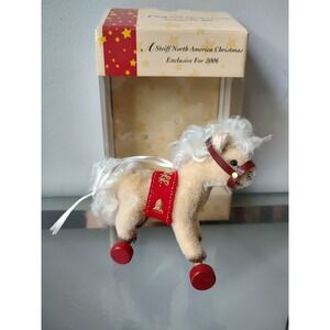 Steiff Christmas tree ornament horse on‎ wheels circus 668067 lmtd of 2005